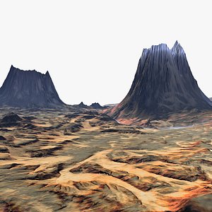 3d model volcano terrain landscape