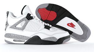 3D Air Jordan 4 Retro Cement PBR