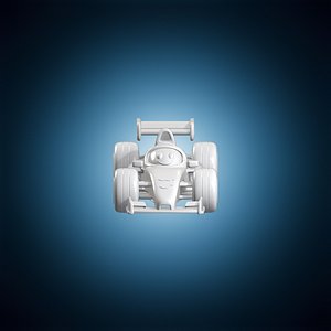 Turbo F1 Toy Car 3D Print Model 3D model