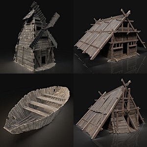 aaa viking village pack 3D