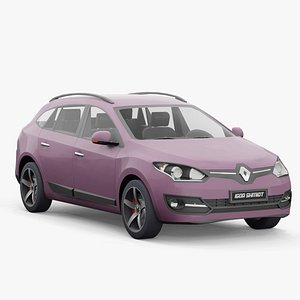 Renault Megane 2015 statioin wagon lowpoly