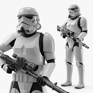 Star Wars Imperial Stormtrooper with Blaster Rifle Standing Pose 3D