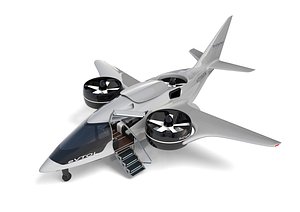 Aircraft Electric TriCopter eVTOL with Interior