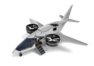 Aircraft Electric TriCopter eVTOL with Interior