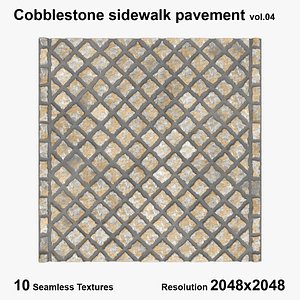 Cobblestone sidewalk pavement vol.04