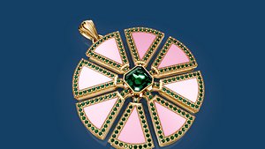 Art Deco Diamond Flower Pendant