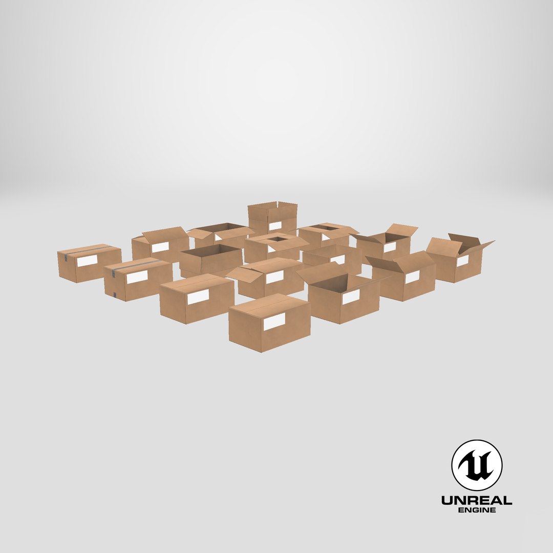 Regular Cardboard Box - Rigged and Fully Customizable model https://p.turbosquid.com/ts-thumb/2f/g0wB1o/ZC/stemcell_unreal_render/png/1745517313/1920x1080/fit_q87/ba7646eba2502163a997be039e332d03f4e9b260/stemcell_unreal_render.jpg