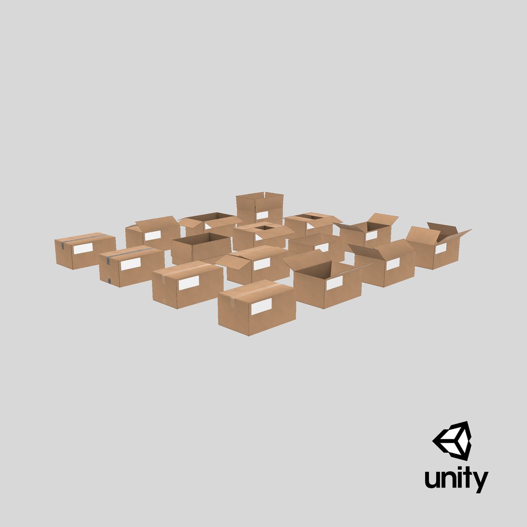 Regular Cardboard Box - Rigged and Fully Customizable model https://p.turbosquid.com/ts-thumb/2f/g0wB1o/zE/stemcell_unity_render/png/1745517314/1920x1080/fit_q87/3be96bb0eefcd8803a798b22035776add8481c3d/stemcell_unity_render.jpg