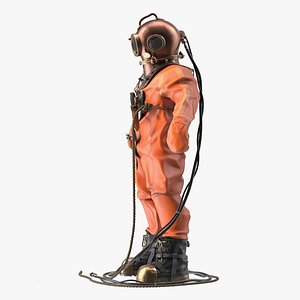 Vintage Maritime Diving Suit Rigged for Cinema 4D
