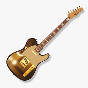 Fender Guitar 40th Anniversary Telecaster Gold Edition 3D model