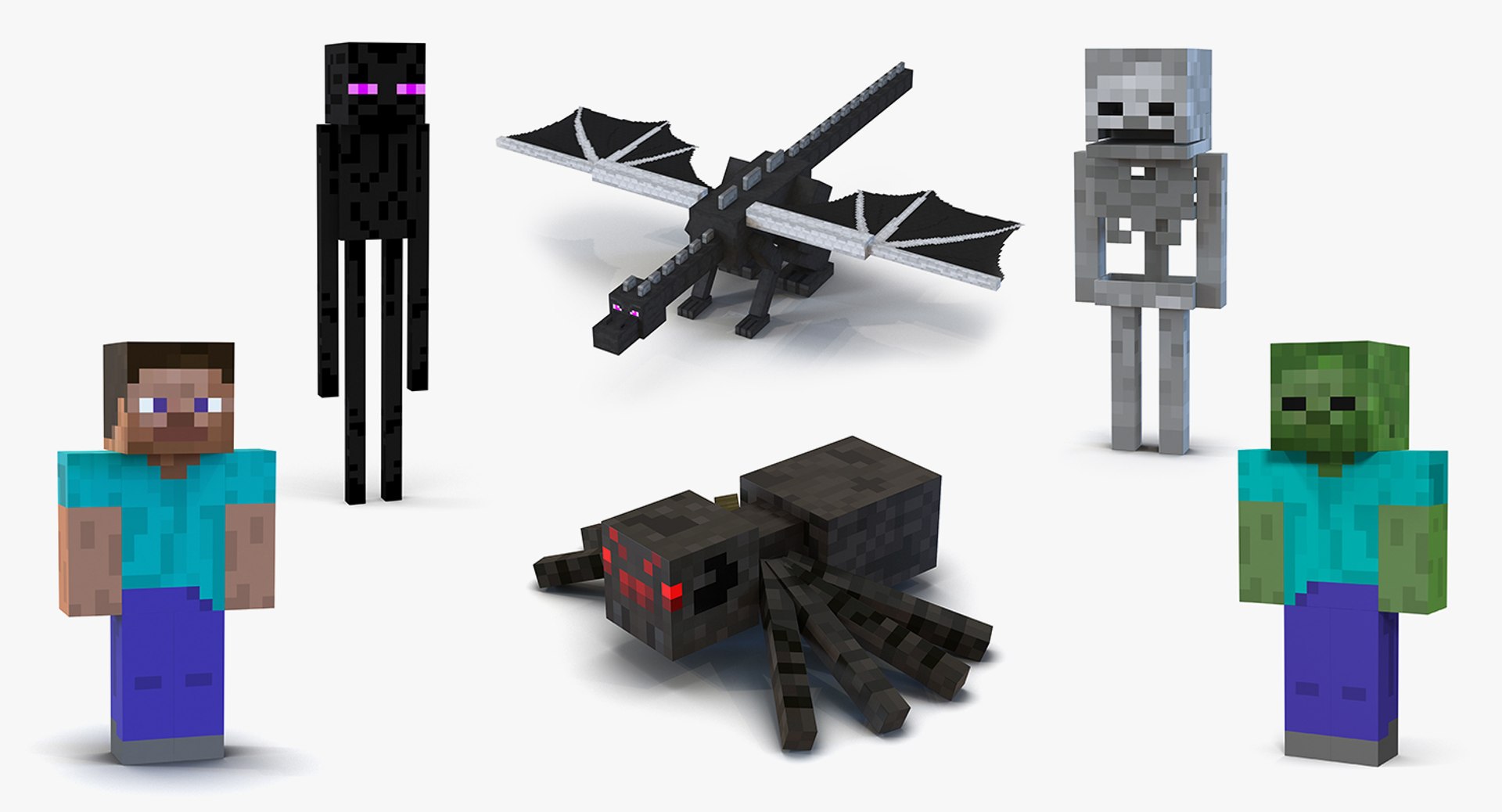 3D minecraft characters 3 model - TurboSquid 1620564