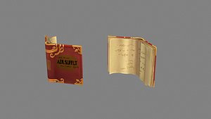 3D model cartoon book Low-poly