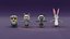 Animated Cartoon Animals 3D Models Pack 8
