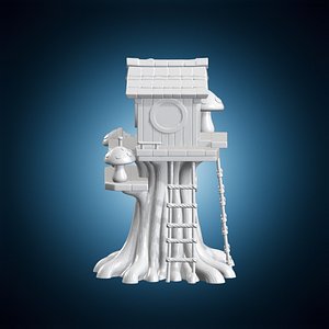 3D Whimsical Treehouse Tower Dice Tower 3D Print Model