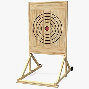 wooden axe throwing target 3D model