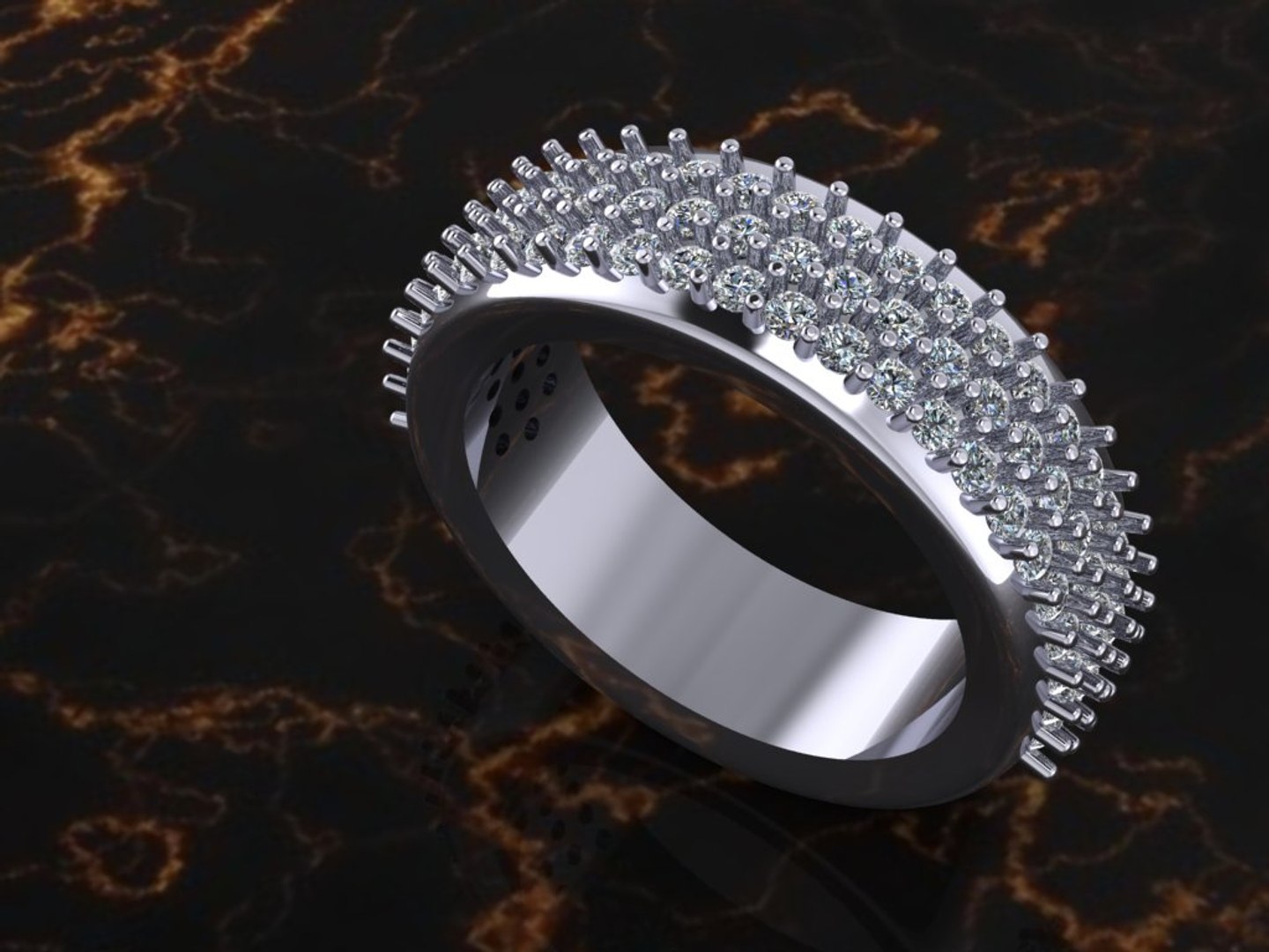 3d Model 2 Stones Ring