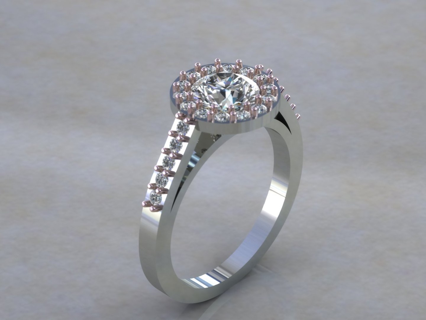 3d Model 2 Stones Ring