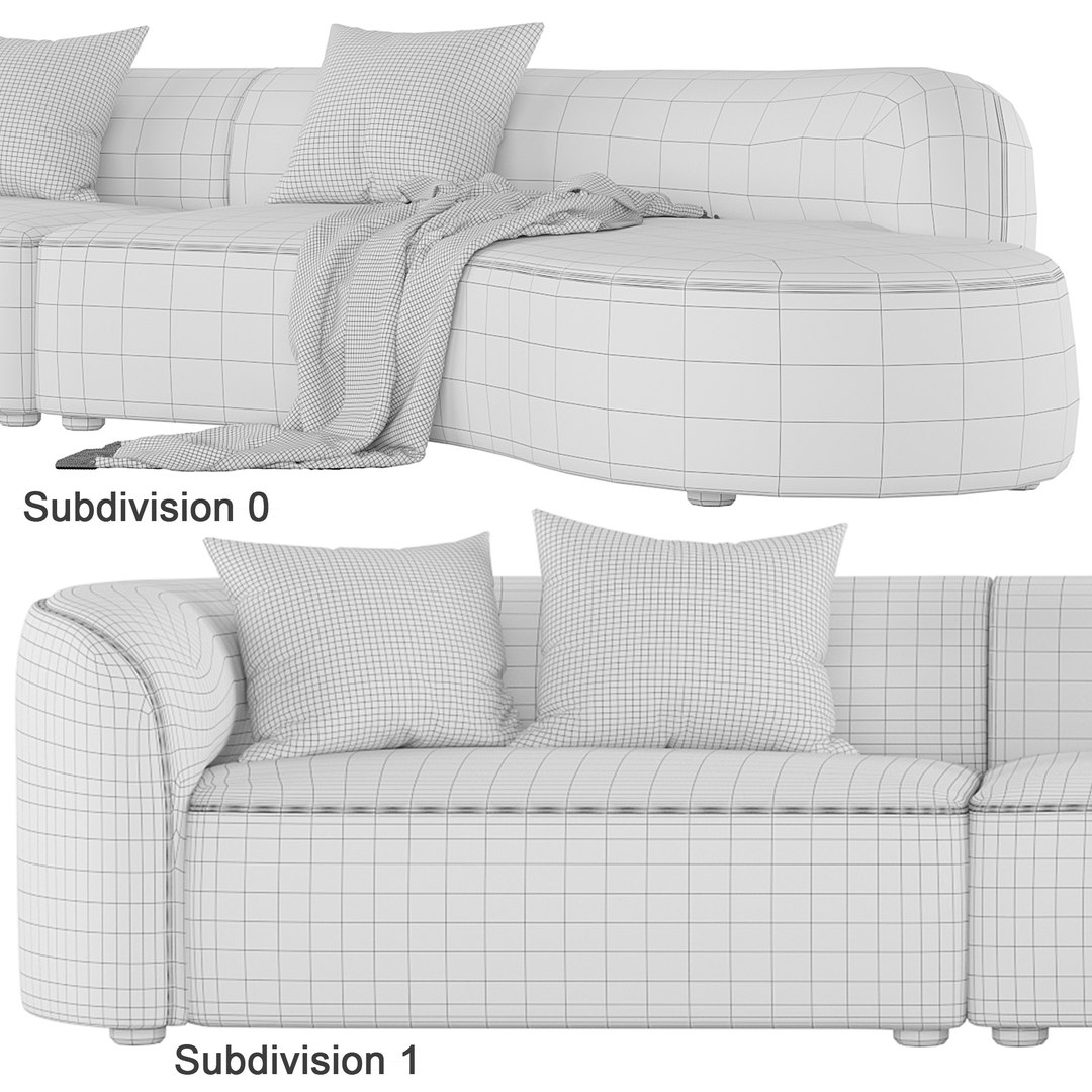 Formia Sectional Sofa By Acanva 3D Model - TurboSquid 2071482
