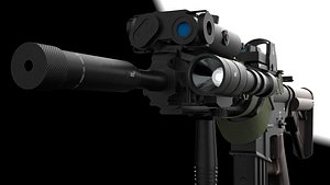 3D model FN 15 m416 weapon Fps - Tps