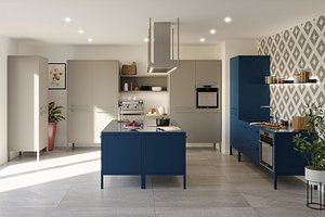 3D model Mini Kitchen - Fantin Frame Kitchen with island 3D model