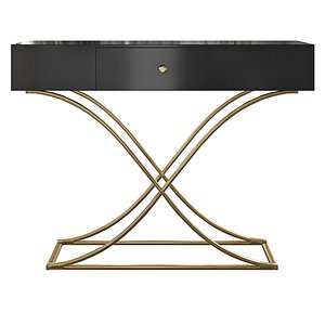 Console Table with Drawer Entryway Table Contemporary for Hallway X Gold Base 3D
