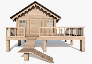 hut animal wooden 3D model