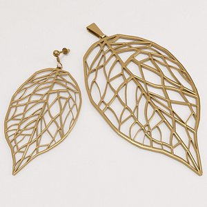 leaf earring pendant 3d 3ds