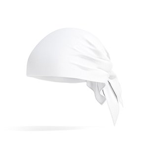 White Head Wrap Bandana - fabric hipster kerchief 3D model