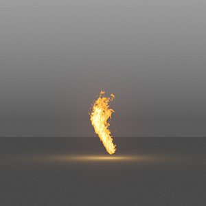3D burning flames 10 vdb