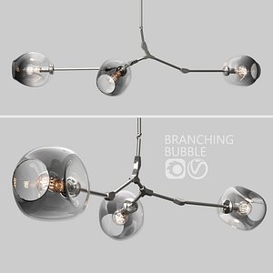 Branching bubble 3 lamps 2 by Lindsey Adelman DARK SILVER
