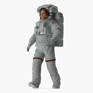 Astronaut in Extravehicular Mobility Unit Rigged 3D model