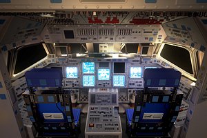 space shuttle cockpit 3d obj