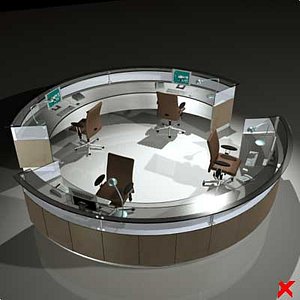 counter desk 3d max