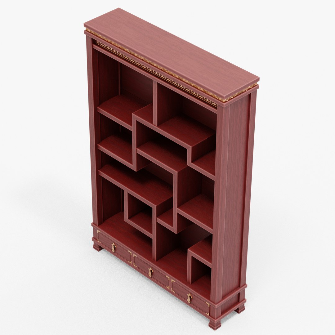 Chinese Trade Furniture Kit 01 BookCase A 3D Model TurboSquid 2022863