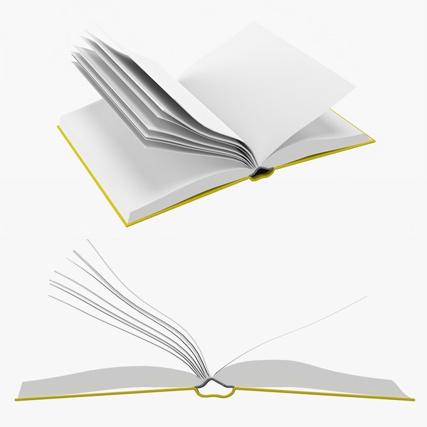 3D Open book mockup 03 model