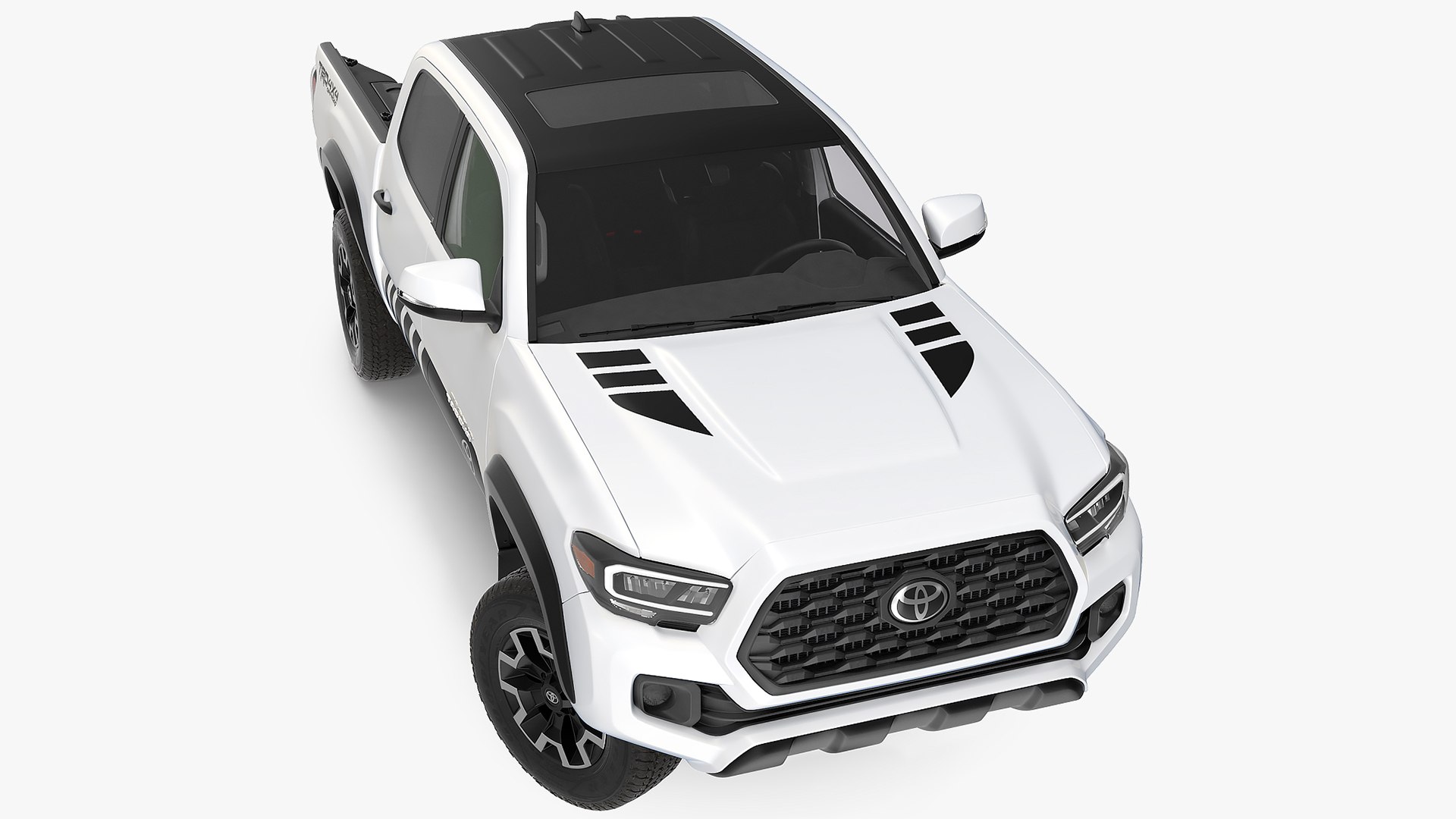 Toyota Tacoma TRD Off Road White Perl 2021 Rigged 3D model preview