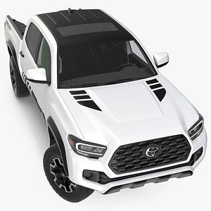 Toyota Tacoma TRD Off Road White Perl 2021 Rigged