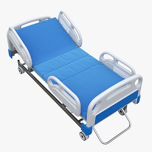 Medical Adjustable Five Functions Hospital Bed with Mattress 3D model