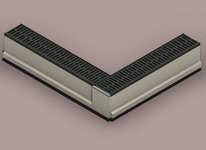 Concrete Trench Drain Corner V150 90 Degree with End Cap and Slotted Grate