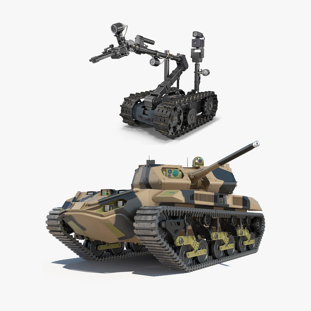 Rigged Military Robots Collection 3D model preview