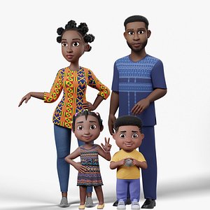 3D African Family model
