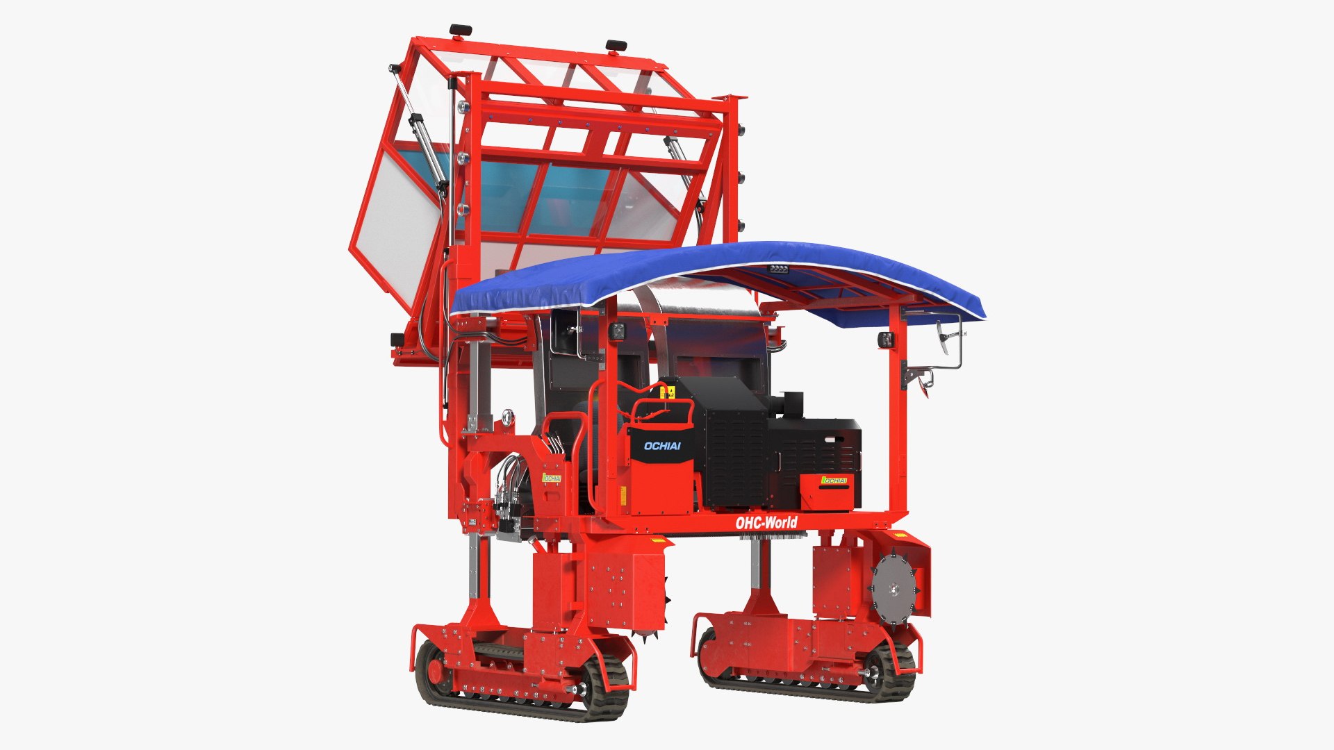 Self Propelled Tea Harvester Ochiai OHC-W Rigged for Maya 3D model preview