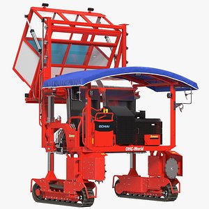 3D Self Propelled Tea Harvester Ochiai OHC-W Rigged for Maya