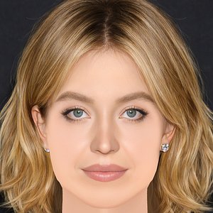 3D Sydney Sweeney Head - No Hair - Low poly head for game