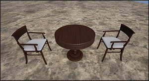 3d model desk chairs