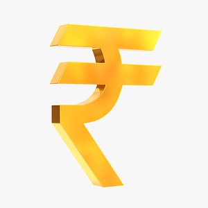 3D Rupee currency sign model