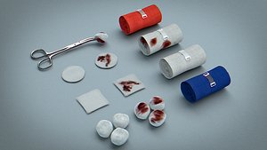 bandages gauze swabs 3d model