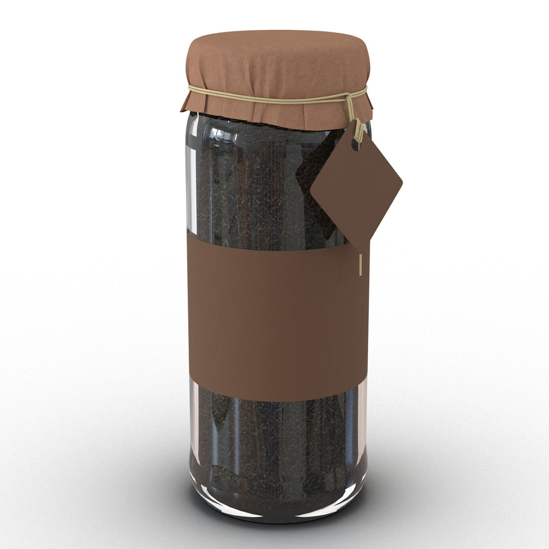 3d max green tea glass jar