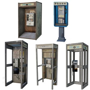 3D Phone Booth Collection Pack model