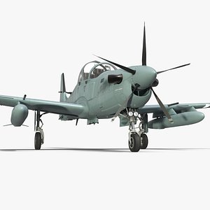 A-29 Super Tucano Attack Aircraft Rigged for Maya model